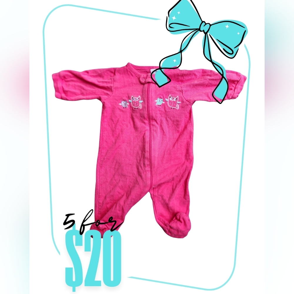 Gerber Pink Baby Footie Onesie
